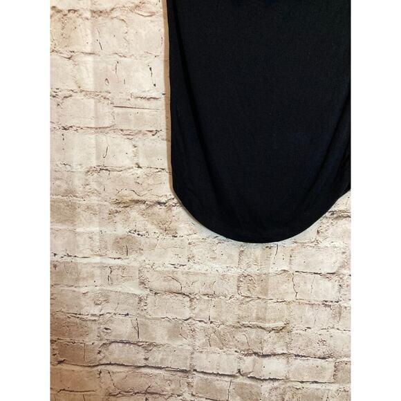 Free People Top Womens Small Black Raw Hem Ruffle Ribbed Whimsy Goth Stretch - Picture 6 of 13